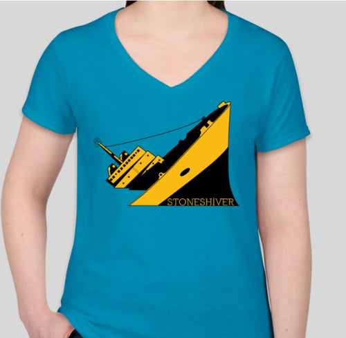 Limited Edition - Sinking Ships Logo, Women's V Neck
